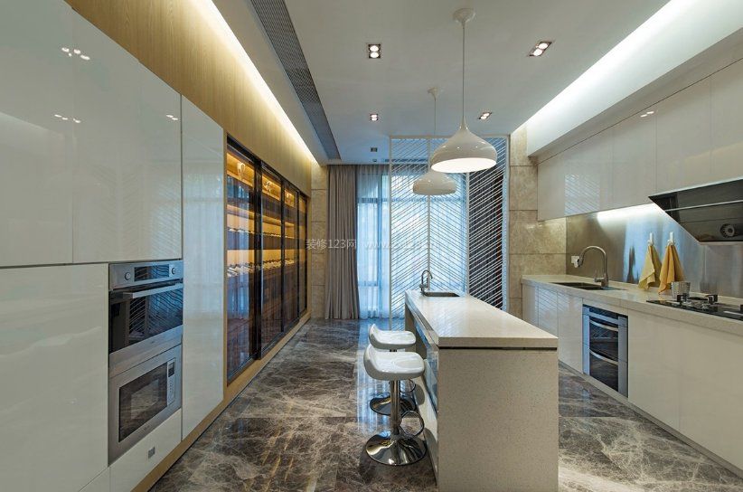 2023长方形厨房室内地板瓷砖贴图欣赏