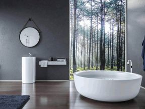 2023现代卫生间浴室简约圆形浴缸图片