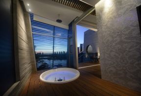 2023现代简约别墅风格浴室圆形浴缸图片