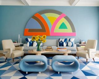 2023现代客厅沙发背景墙装饰画贴图欣赏