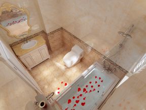 欧式风格卫生间白色浴缸装修效果图片欣赏
