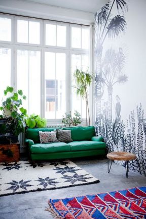 2023时尚公寓绿色家居沙发装修效果图片欣赏