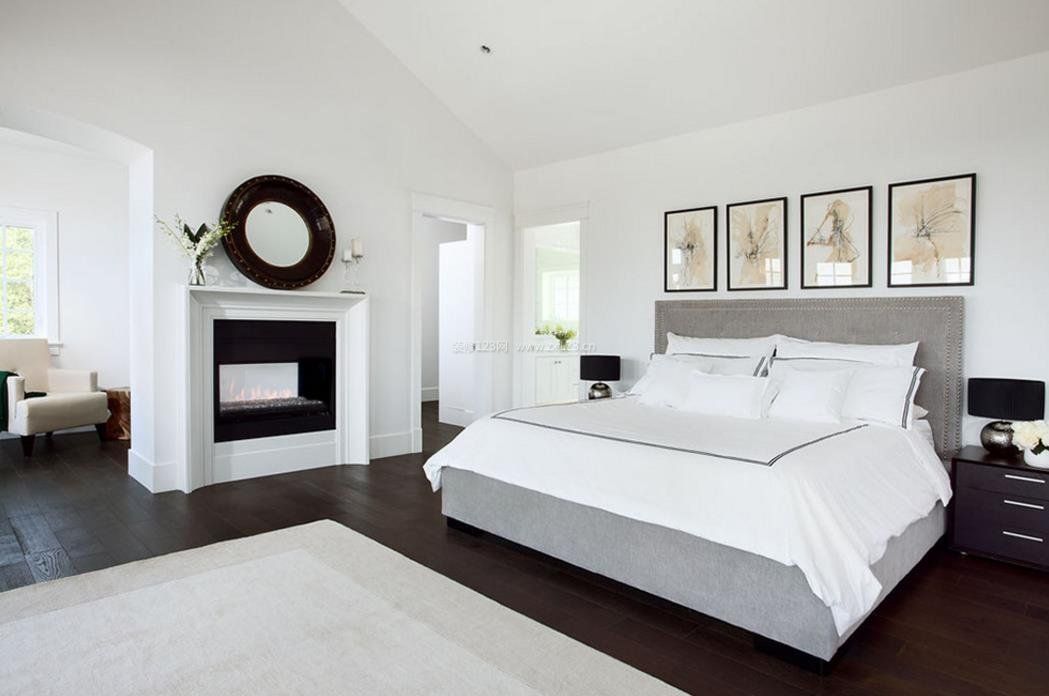 2023黑白灰现代简约卧室设计效果图片