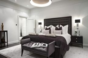 2023黑白灰现代卧室床尾凳设计图片
