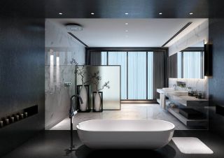2023现代风格别墅卫生间浴室装修面盆图片