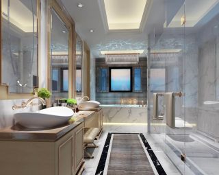 2023独栋别墅浴室现代风格面盆图片