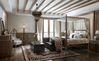 2023豪华美式卧室整体木质装修设计效果图片