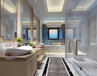 2023长方形玻璃浴室效果图片