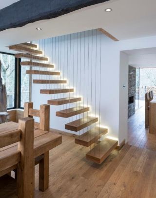 2023时尚现代木制室内阁楼楼梯效果图
