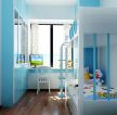 2023浅蓝色儿童房间上下铺设计效果图