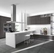 2023黑白风格一体式厨房吧台装修设计