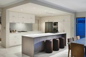 2023现代家装一体式厨房吧台装修设计