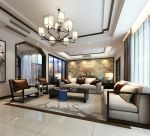 新中式风格客厅沙发背景墙装饰图片