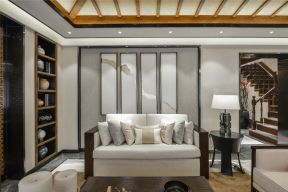 2023简中式风格别墅客厅沙发靠垫搭配