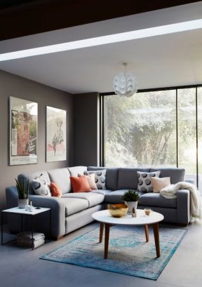2023小户型家装客厅沙发靠垫搭配图