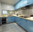 2023北欧风格厨房蓝色橱柜图片