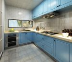 2023北欧风格厨房蓝色橱柜图片