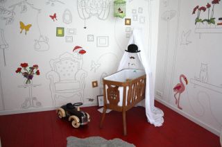 125平米房子儿童房墙纸装修图