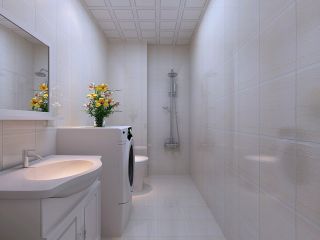 二室一厅新房卫生间整体白色布置效果图