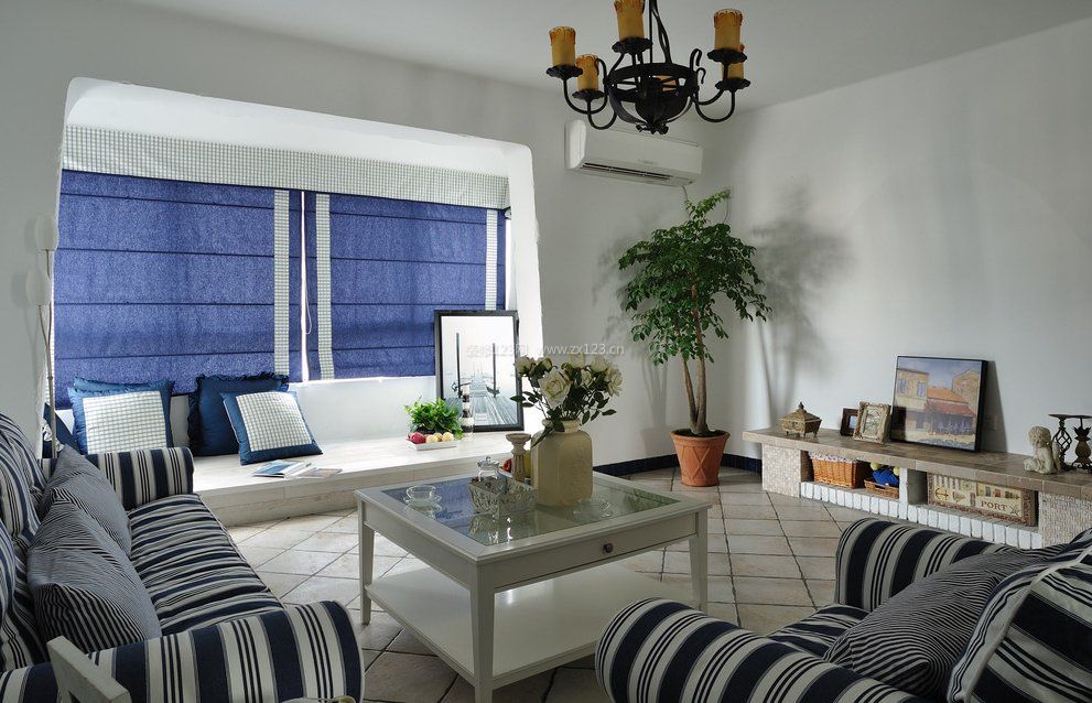 地中海式风格室内卷帘装饰图片