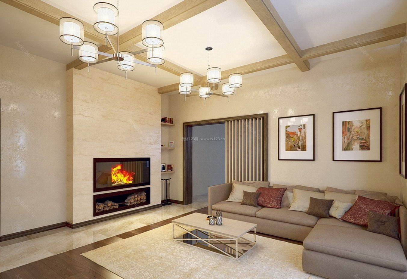 现代家庭别墅室内壁炉设计图片2021