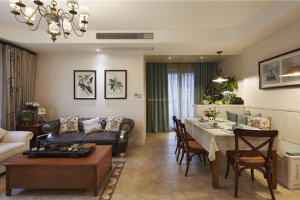 紫兰公寓120平米美式风格装修案例欣赏