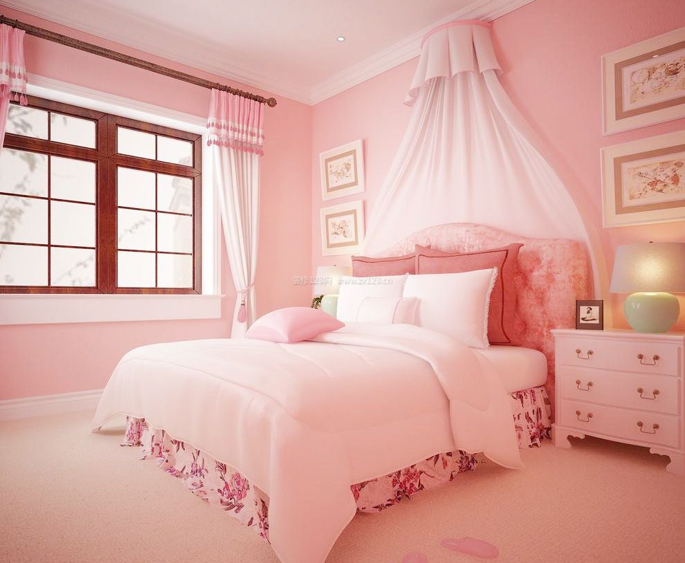 粉色装修卧室效果图图片