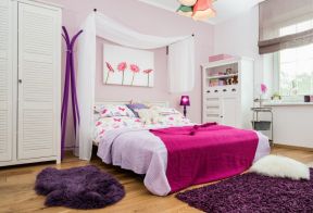 温馨小卧室粉红色装修图2023