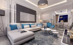 现代奢华家居转角布艺沙发设计图片2023