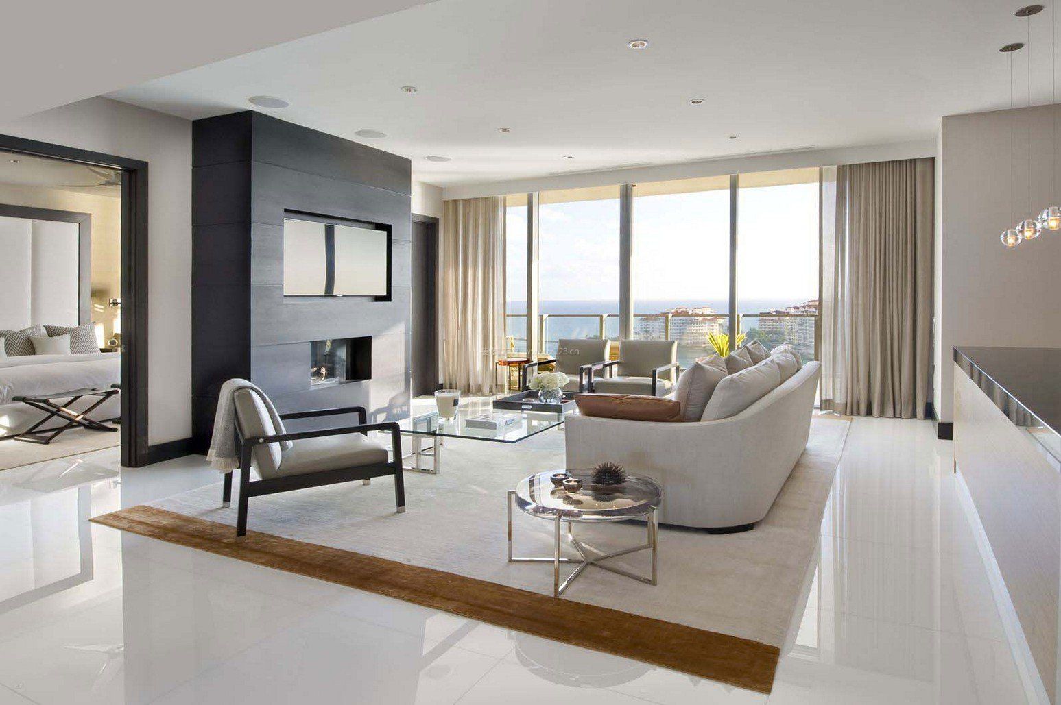 2023现代风格客厅地毯与沙发搭配图片