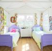 紫色系双人儿童房间图片