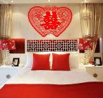 中式婚房床头布置装饰效果图