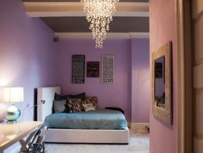 浅紫色系卧室背景墙面图片大全欣赏