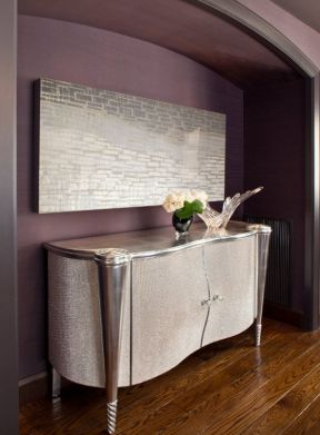 紫色系玄关背景墙壁纸图片