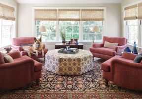 2023奢华别墅客厅地毯与沙发搭配图片
