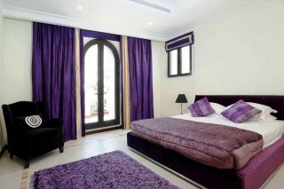 紫色系卧室窗帘图片大全欣赏