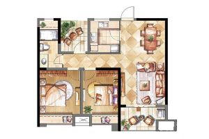 鑫苑鑫城125平米美式风格装修案例 打造美式小家庭