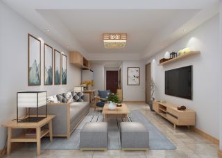 简约日式风格两室两厅装修效果图片2023