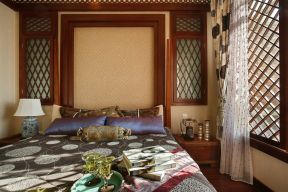 东南亚风格家居卧室床头设计图