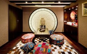 东南亚风格家居室内坐垫设计图