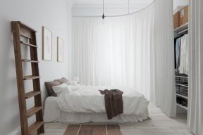 2023北欧卧室白色窗帘装修设计效果图片