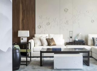 2023新中式豪宅客厅沙发背景墙装修效果图