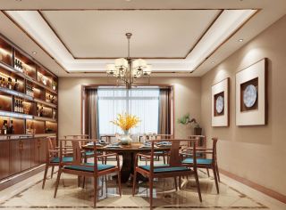 中式风格饭厅天花设计图片2023