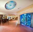 大户型美式别墅内部鱼缸造景设计图欣赏