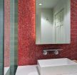 浴室马赛克红色装潢设计效果图