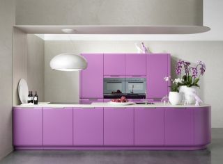 2023现代烤漆橱柜紫色家装效果图