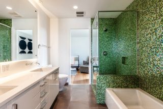 浴室马赛克墙砖绿色效果图