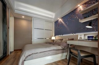 优雅家居卧室床头墙面壁纸效果图