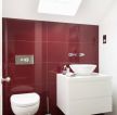 紧凑型卫生间背景瓷砖红色设计