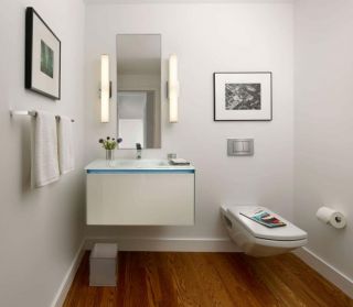 紧凑型卫生间木地板装修设计